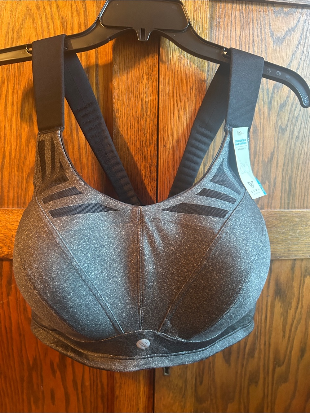 Livi Active Charcoal Gray High-Support Sports Bra